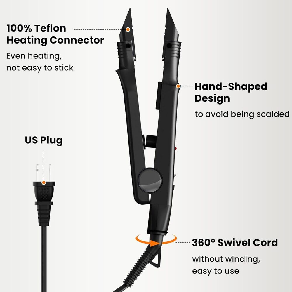 K Tip U Tip Fusion Hair Extension Heat Tool Adjustable Temp Black